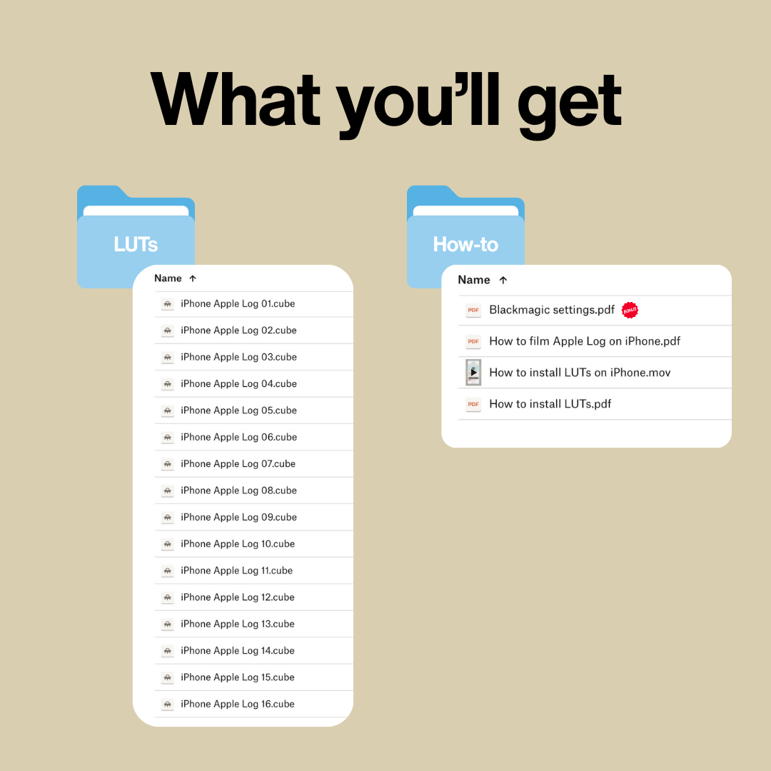 iPhone Apple Log LUTs