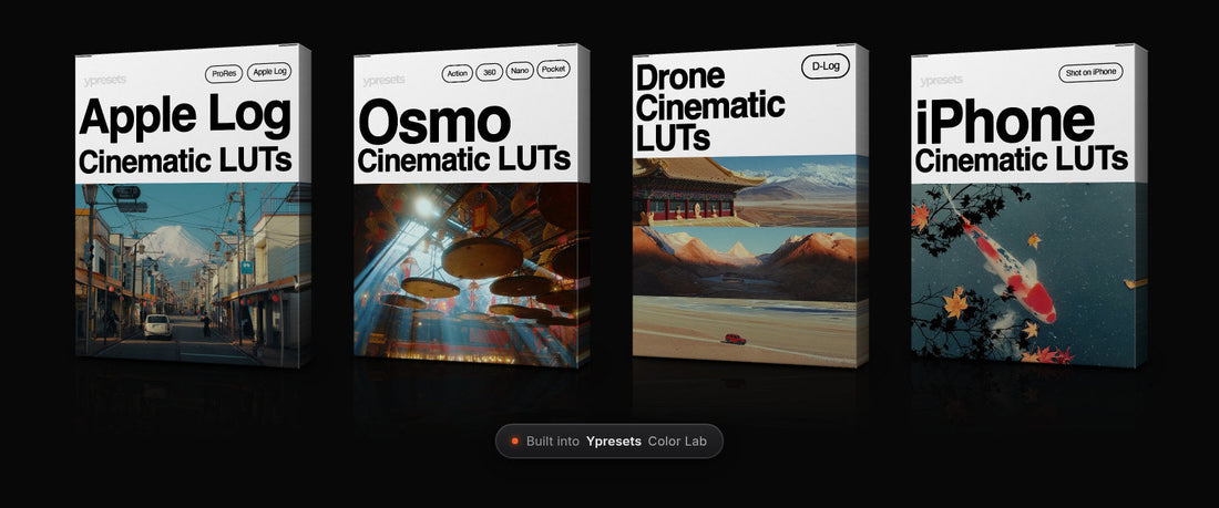 Ypresets Color Lab LUT packs for iPhone Apple Log, Osmo, Drone and iPhone Cinematic, built into one DaVinci Resolve plugin