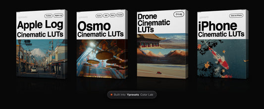 Ypresets Color Lab LUT packs for iPhone Apple Log, Osmo, Drone and iPhone Cinematic, built into one DaVinci Resolve plugin