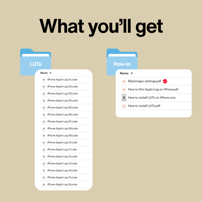 iPhone Apple Log LUTs
