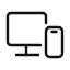 Desktop and phone outline icon